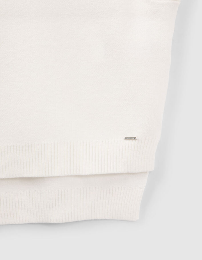 Pull écru asymétrique en tricot fille
