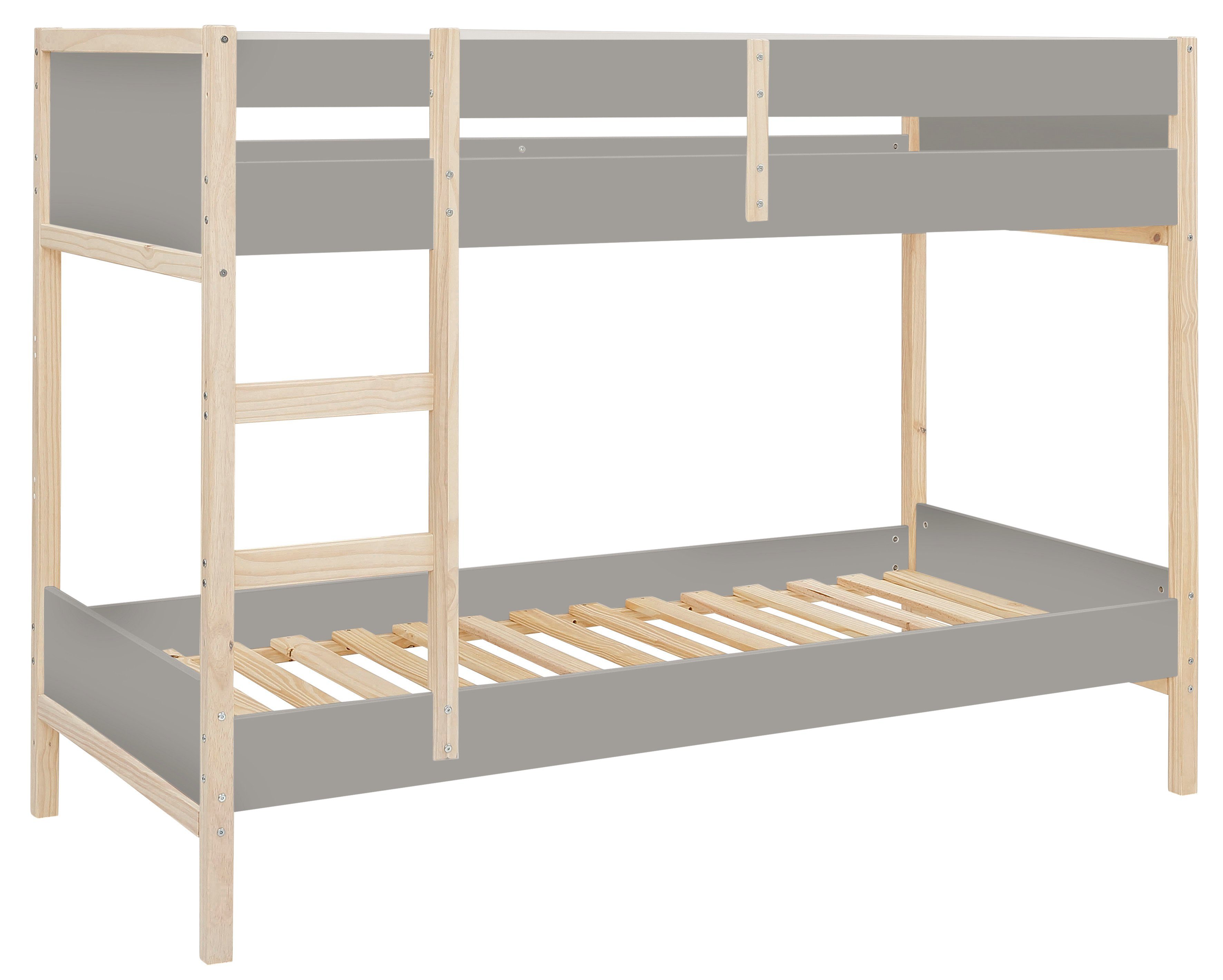 Lüttenhütt Etagenbett Janne, Kiefernholz, Etagenbett, inklusive Holzleiter, Liegefläche 90x200 cm