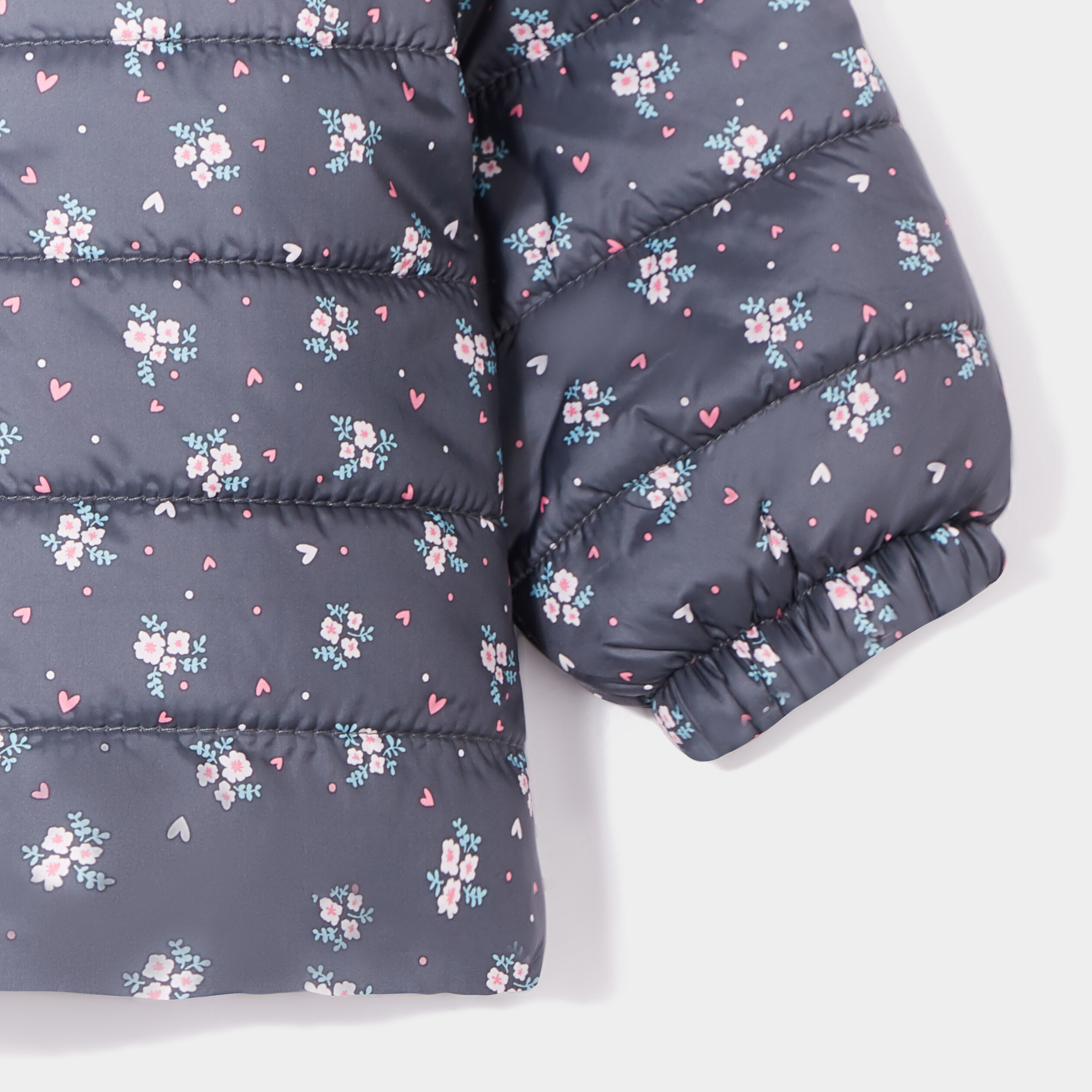 Doudoune oversize zippée à capuche gris foncé bébé fille | La Halle