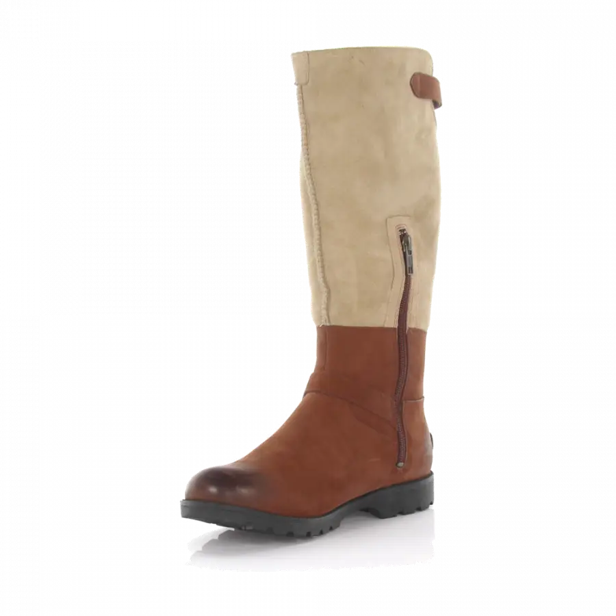 UGG - Stiefel DALEANE Kalbsleder Schafsleder Zierschnalle beige braun - braun