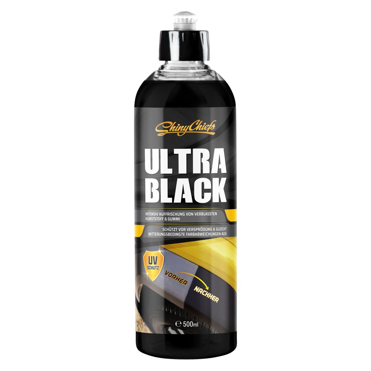 ShinyChiefs Ultra Black Kunststoffauffrischer 500ml - Auto Kunststoffpflege zur Auffrischung