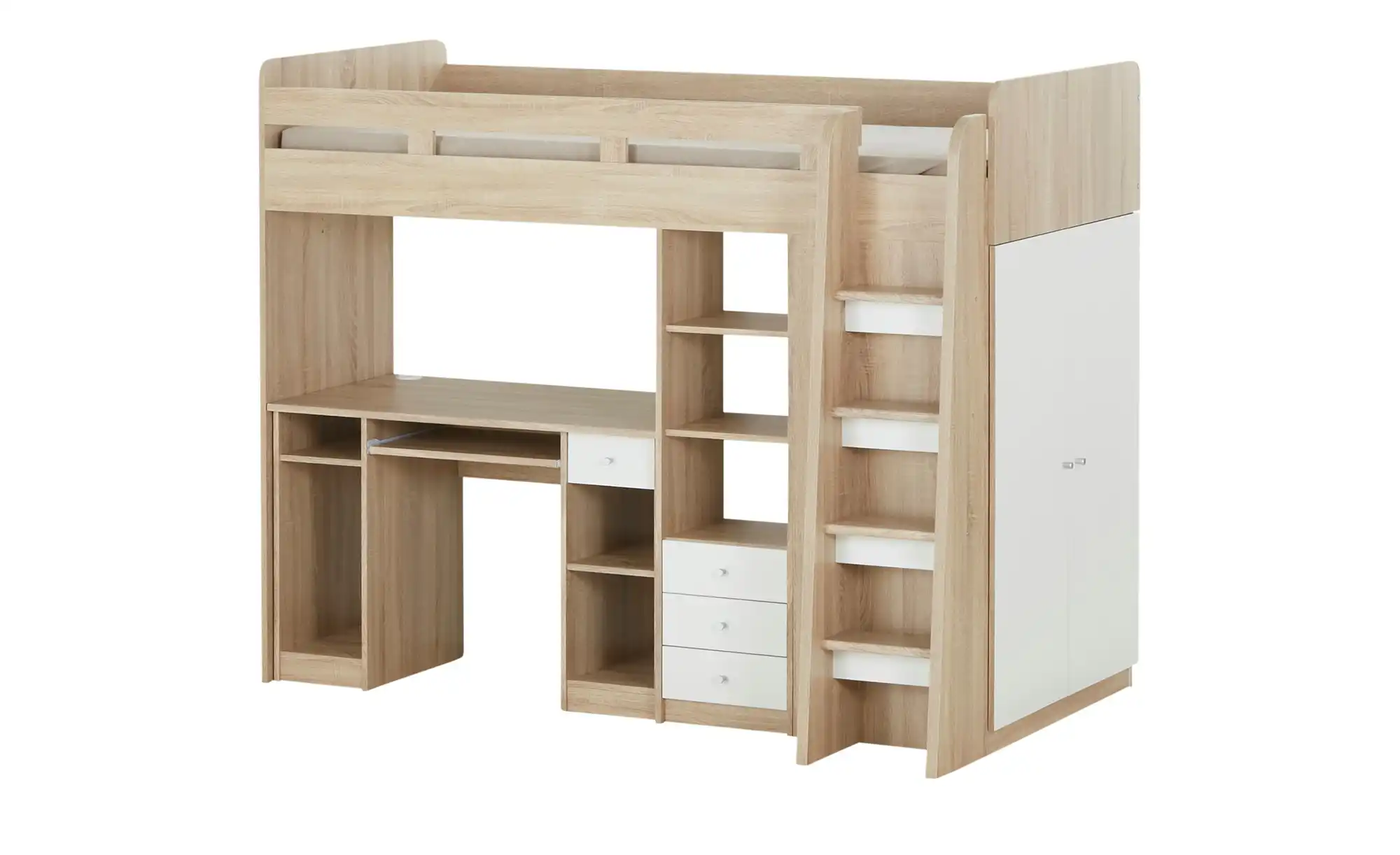 Hochbett mit Kleiderschrank und Schreibtisch