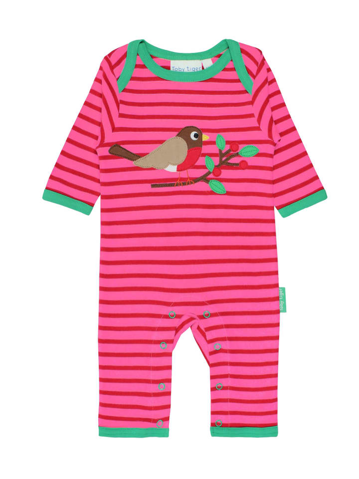 Toby Tiger Schlafanzug mit Vogel Applikation in rosa günstig kaufen 56
