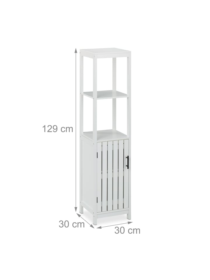 relaxdays Badezimmerschrank in Weiß - (B)30 x (H)129 x (T)30 cm günstig kaufen onesize