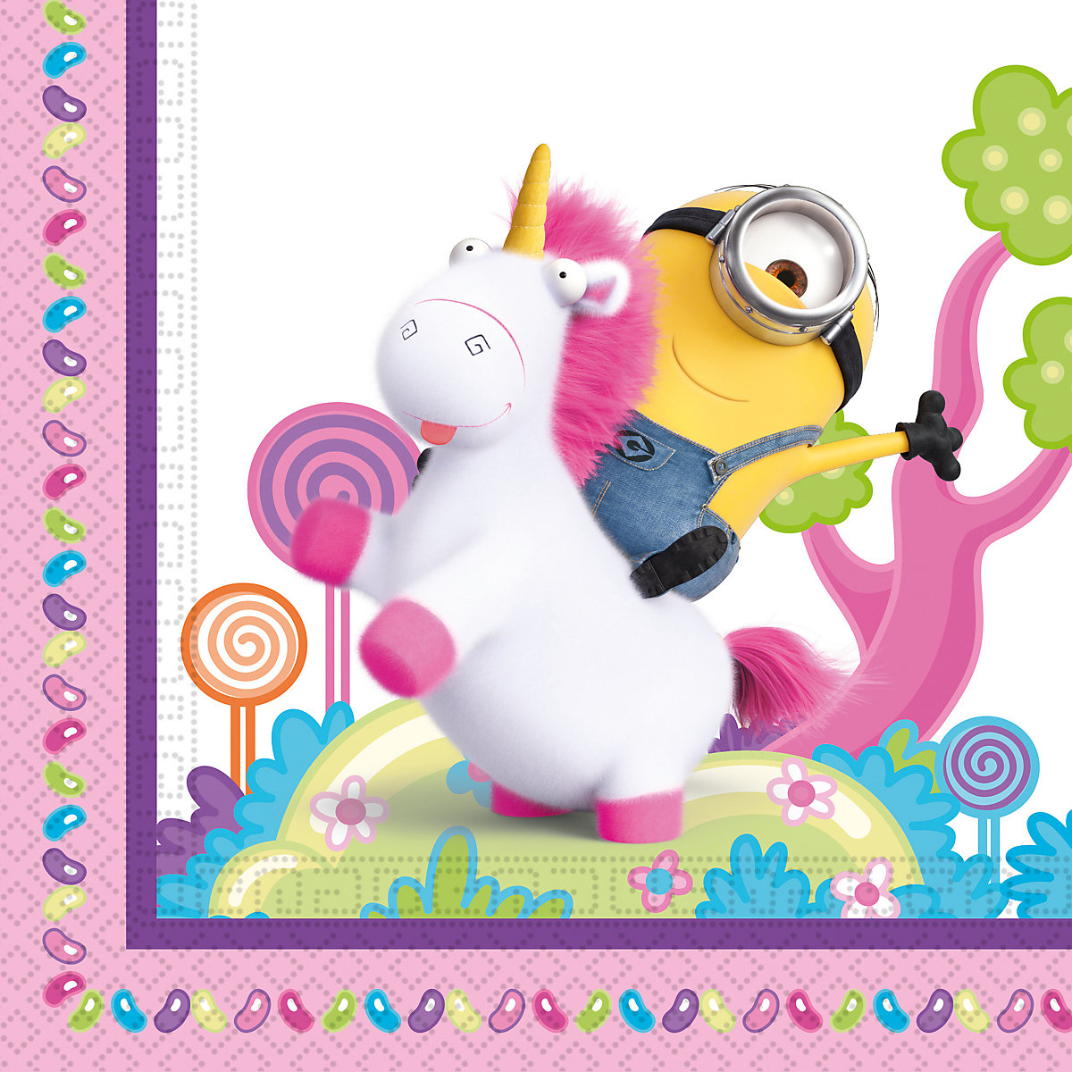 Servietten Fluffy Minions, 33 x 33 cm, 2-lagig, 20 Stück