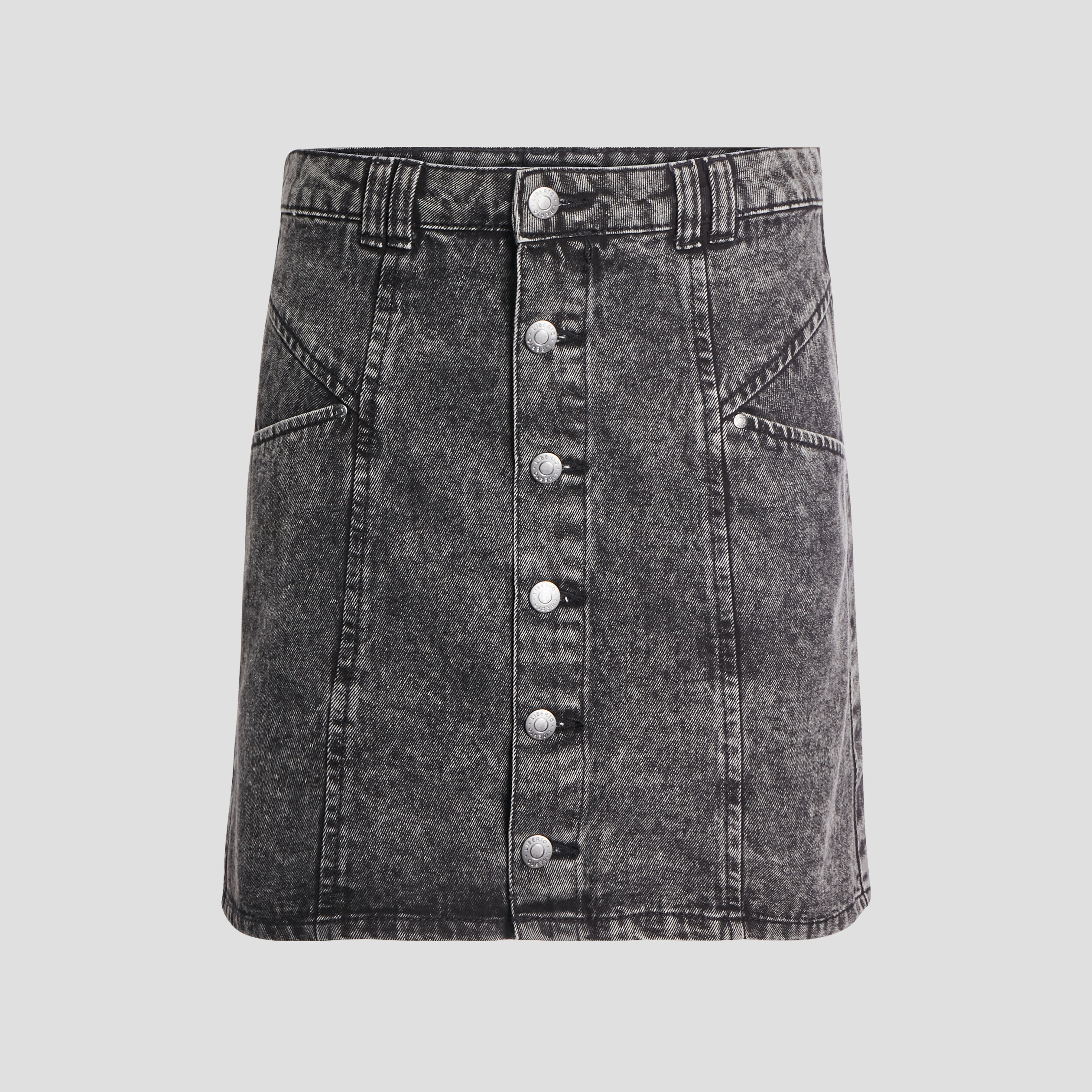 Jupe droite en jean denim noir femme | La Halle