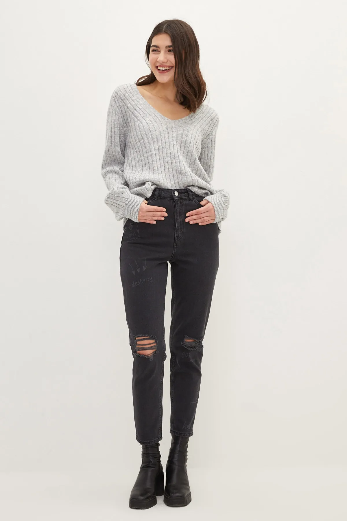 LC Waikiki  Pullover - Grau - Regular Fit