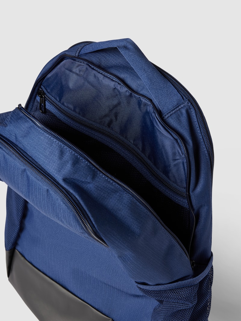 Rucksack mit Label-Print Modell 'Brasilia' in dunkelblau