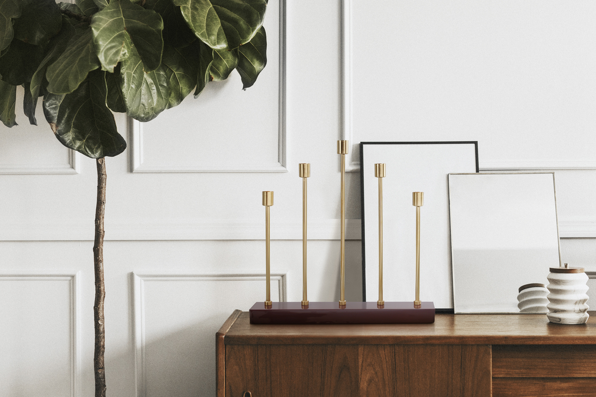 Kayoom Kerzenhalter Art Deco 525 Bordeaux / Gold