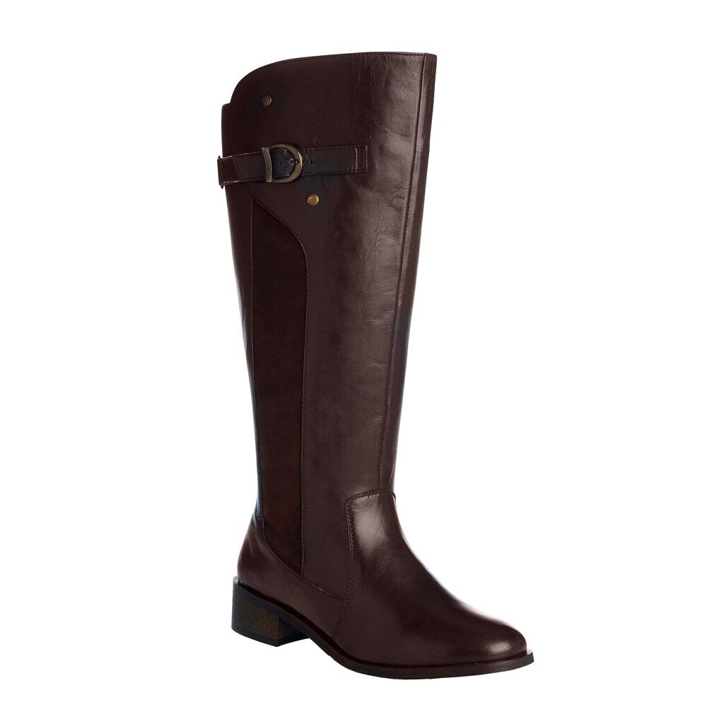 Bottes cavalières cuir mollets réglables