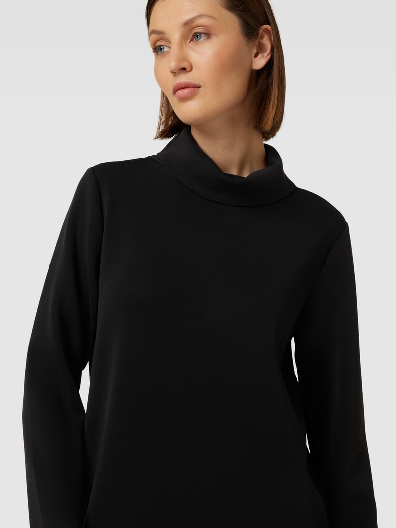 Knielanges Kleid mit Stehkragen Modell 'Scuba' in black