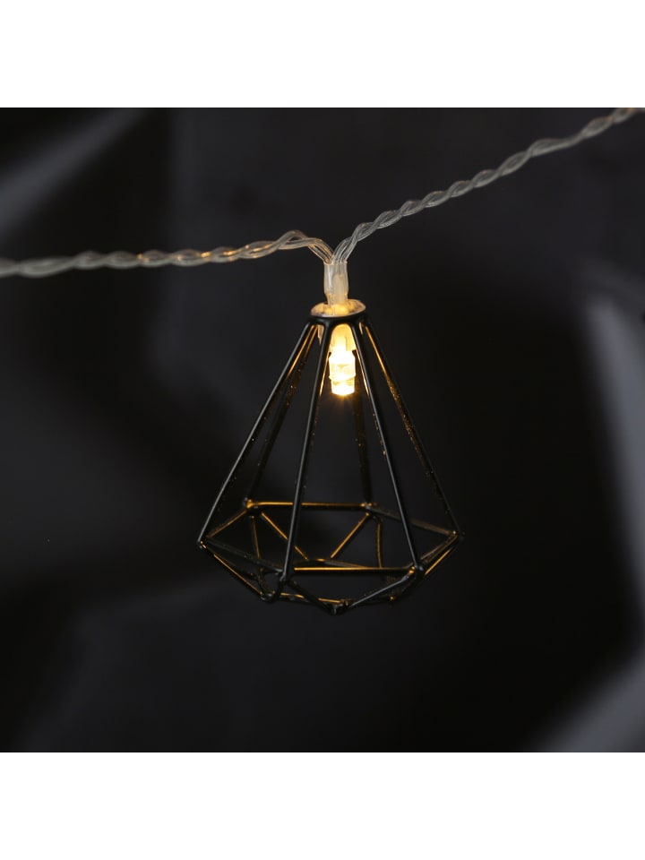 MARELIDA LED Lichterkette DIAMANT 10 kleine beleuchtete Rubine L: 1,6m in schwarz günstig kaufen onesize