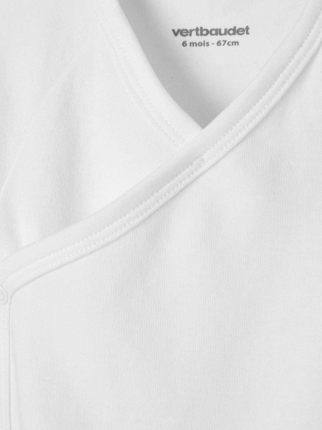 Vertbaudet 5er-Pack Neugeborenen-Bodys mit Öffnung vorn, Kurzarm BASIC Oeko-Tex - pack wollweiß