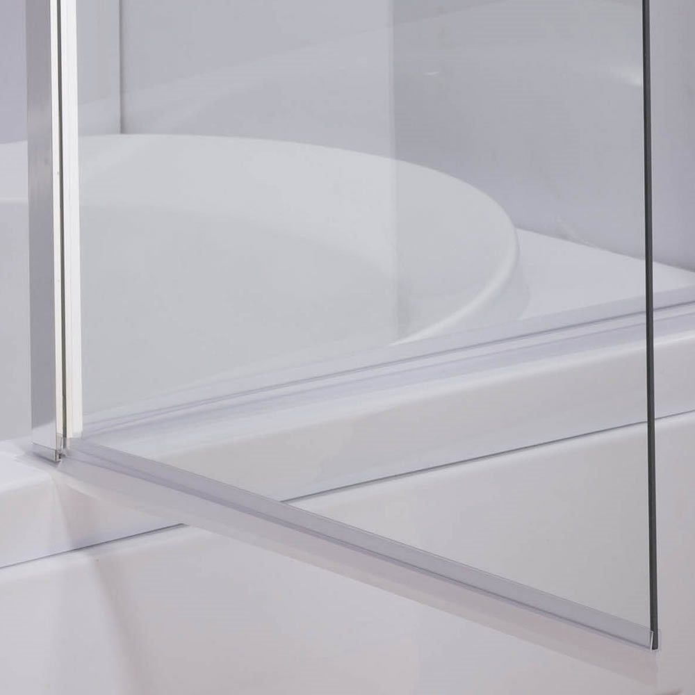 Melko Badewannenaufsatz Badewannenaufsatz Duschwand Duschkabine ESG Sicherheitsglas Nano Versiegelt Duschabtrennung Duschtrennwand Seitenwand Faltwand Glaswand, (Stück), ESG Sicherheitsglas
