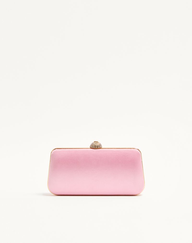 Valentino Garavani Carry Secrets Satin Minaudiere med Blomsterbroderi
