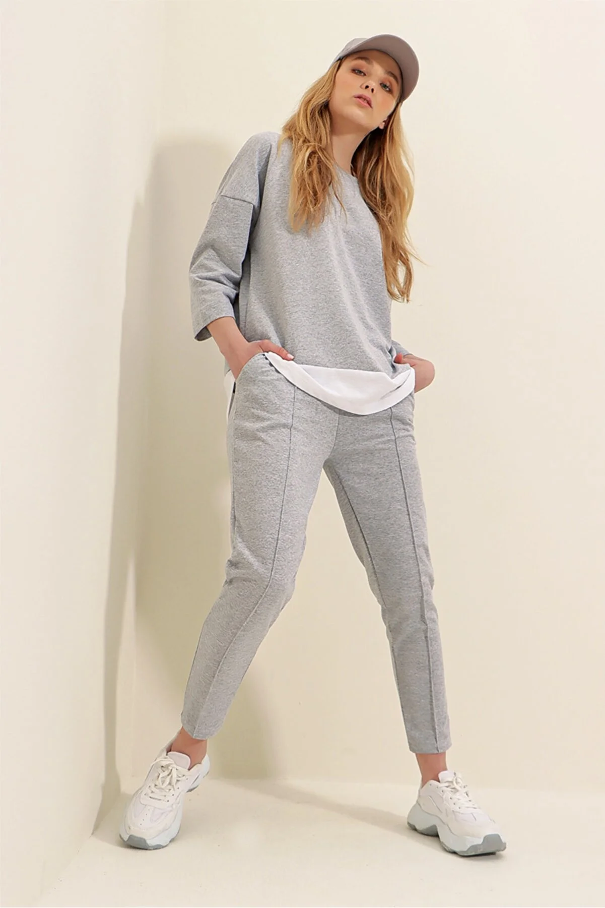Trend Alaçatı Stili  Zweiteiler - Grau - Regular Fit