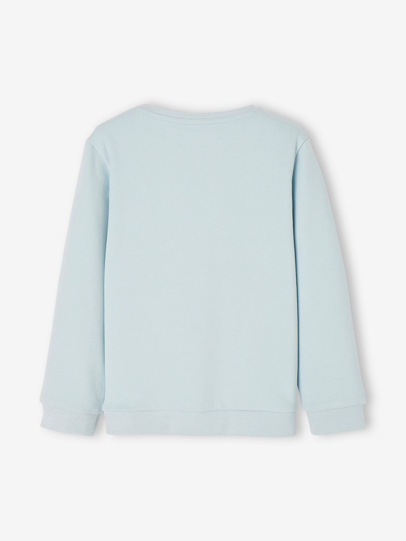 Sweat motif égérie fille bleu ciel