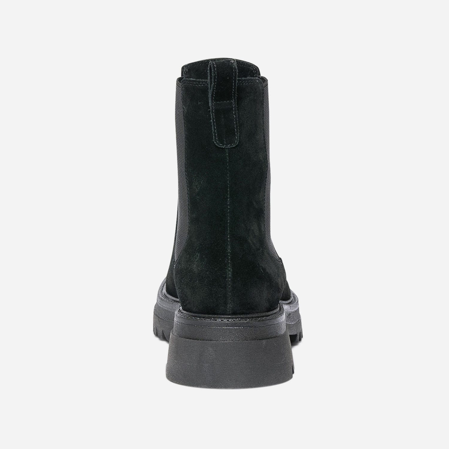 Chelsea boots noir en cuir velours