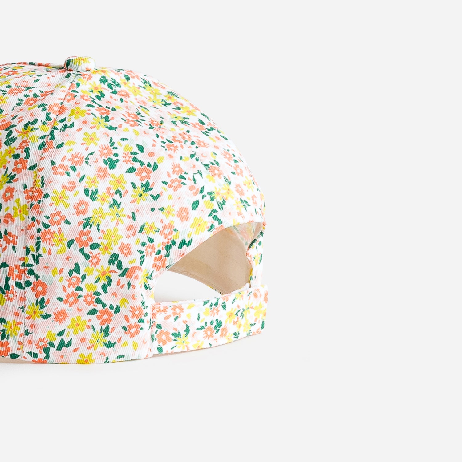 Casquette écrue à imprimé fleurs d'été