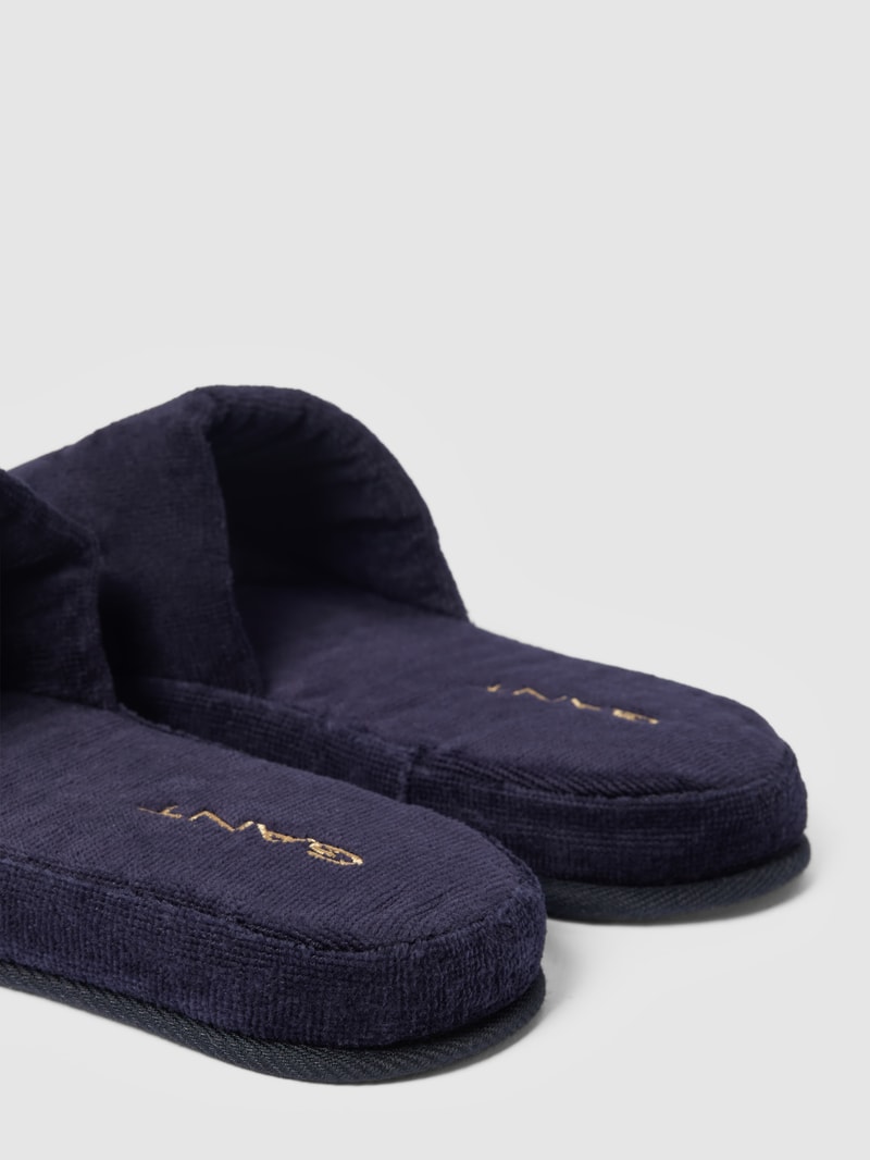 Hausschuhe mit Label-Stitching in marineblau