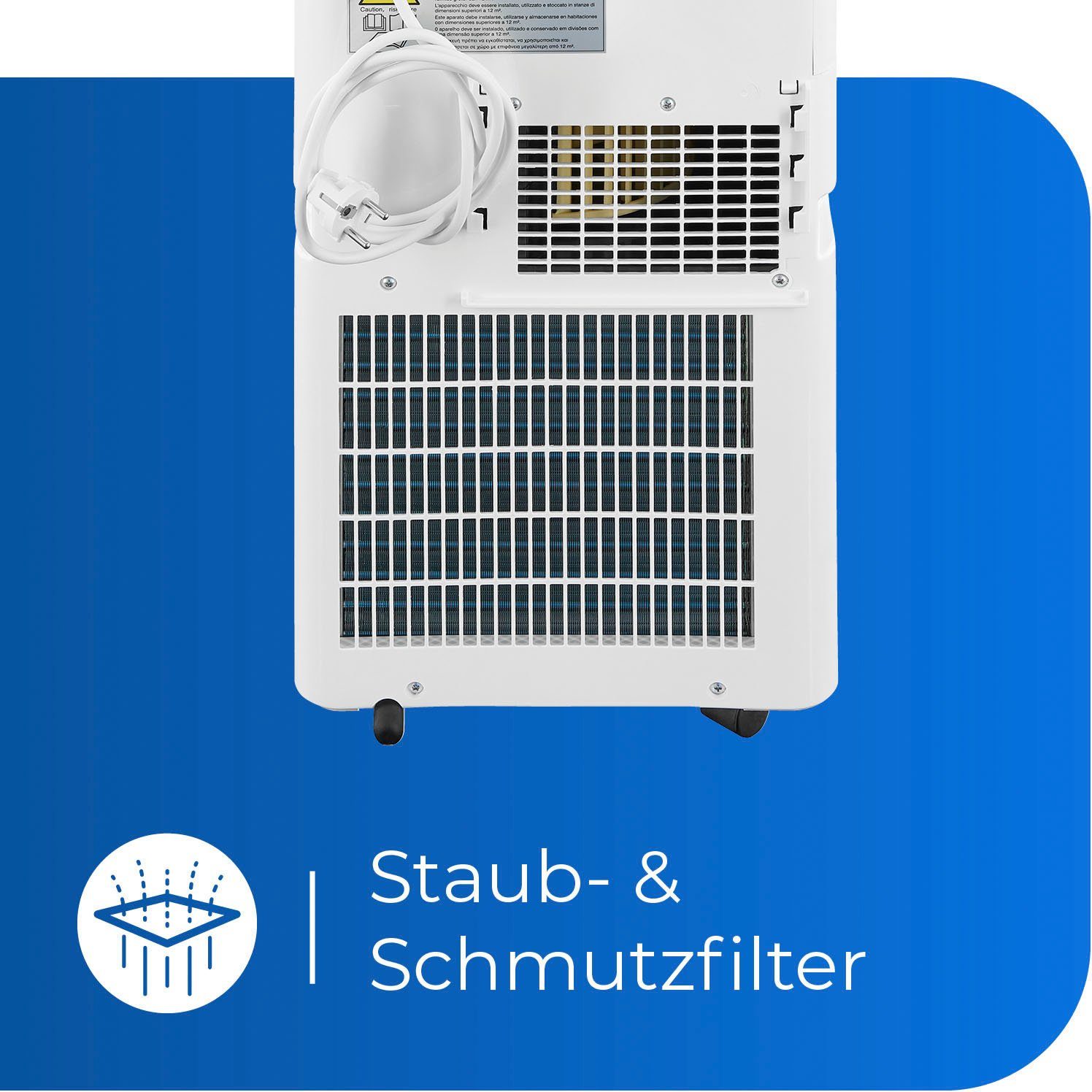 exquisit 3-in-1-Klimagerät CM 30953 we, Luftkühlung - Entfeuchtung - Ventilation, geeignet für 30 m² Räume