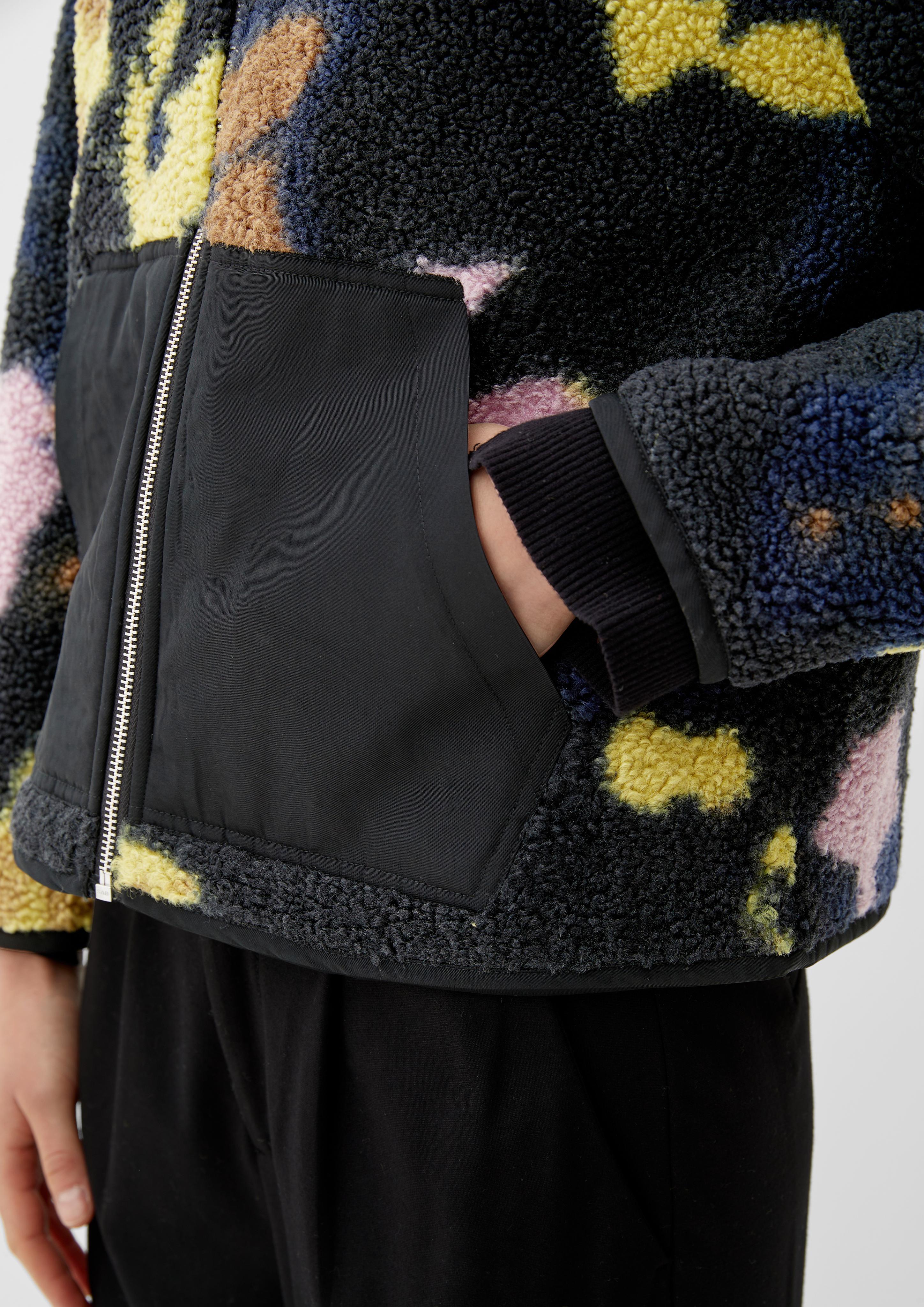 Teddyfell-Jacke mit Allover-Print  2121339-99A4