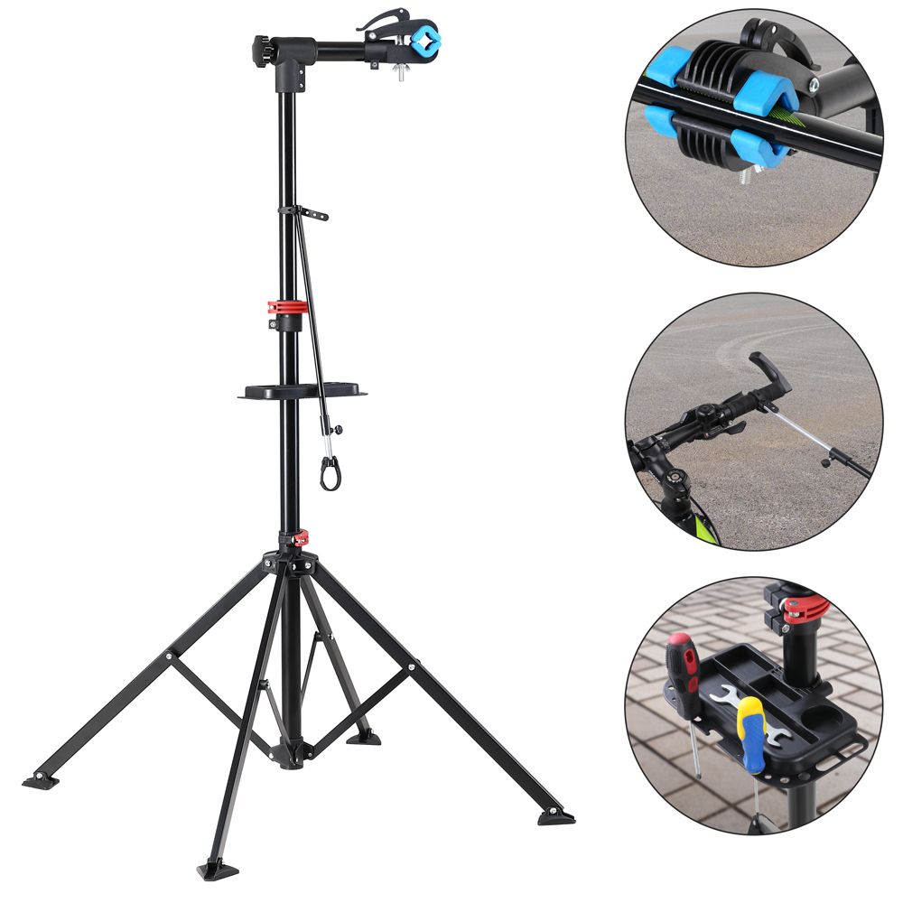 Monzana Fahrradmontageständer 108-190 x 144cm schwarz / blau