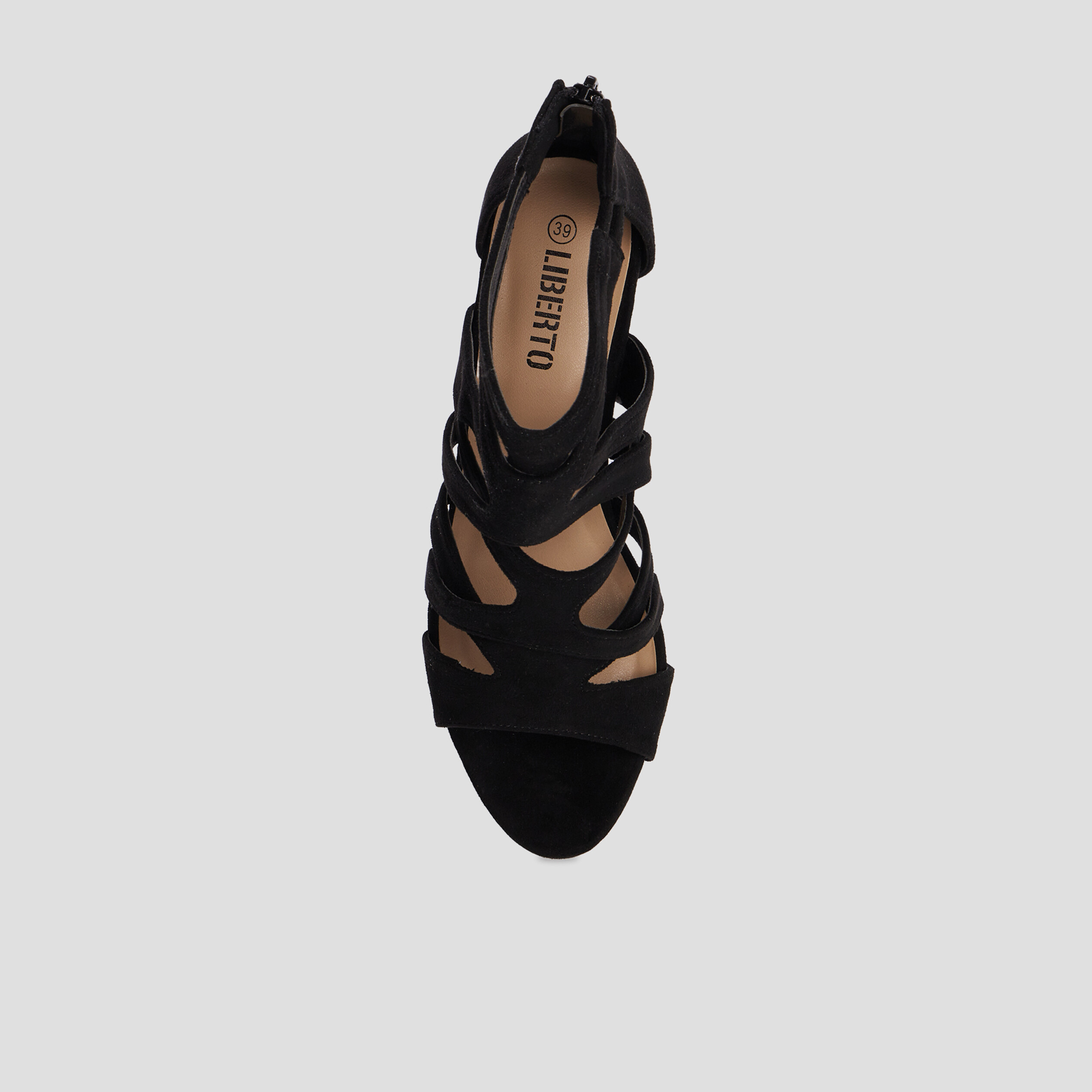 Sandales à talons avec brides noir femme | La Halle