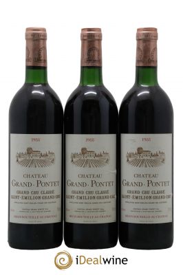Château Grand Pontet Grand Cru Classé  1988 - Lot de 3 Bouteilles