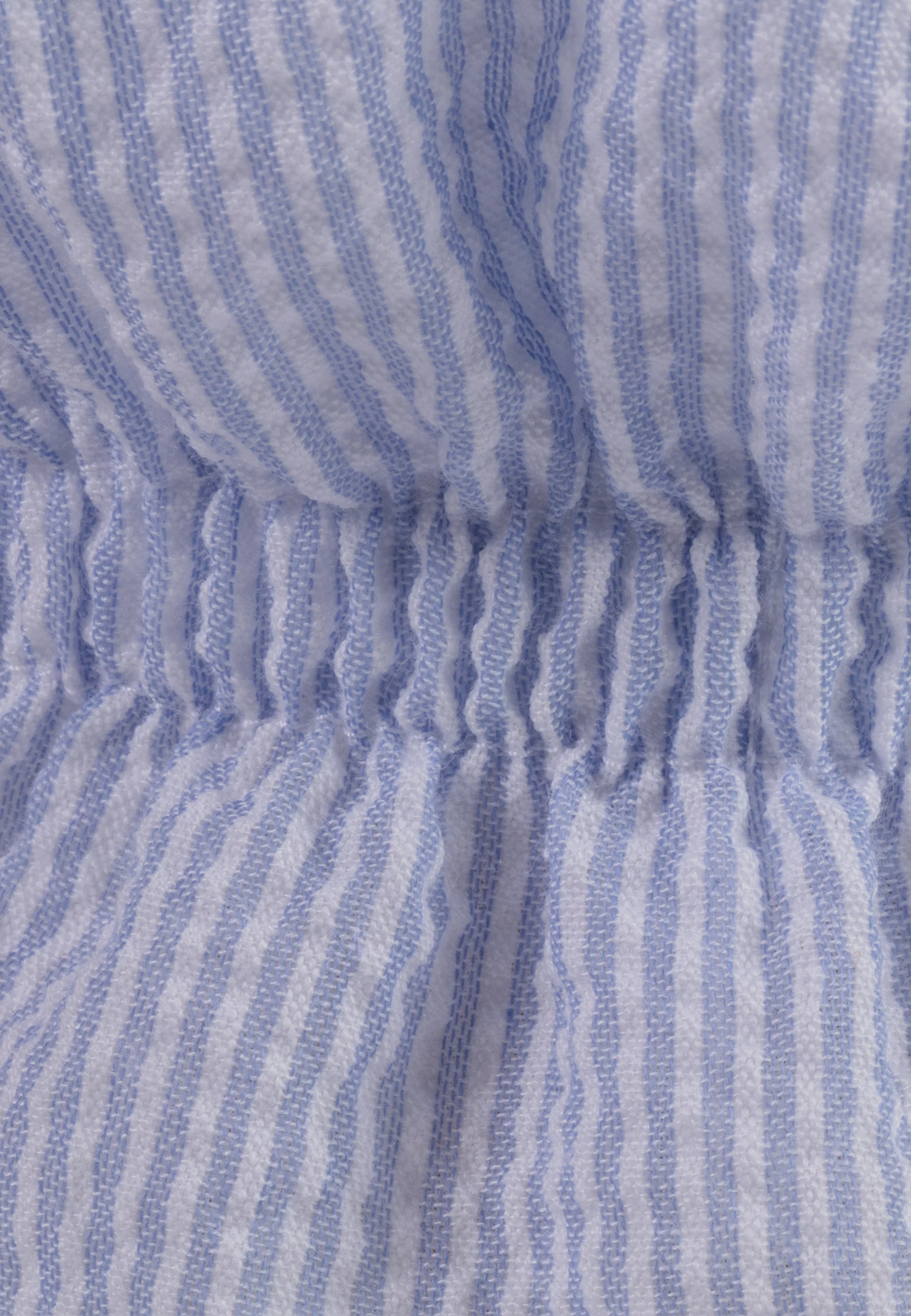 Schirmmütze mit Nackenschutz gestreift in himmelblau