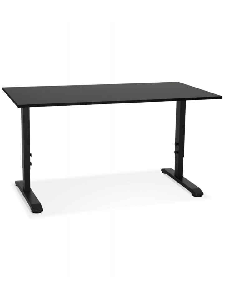 KADIMA DESIGN Höhenverstellbarer Schreibtisch aus Holz Metall | Modern Elegant in Schwarz günstig kaufen