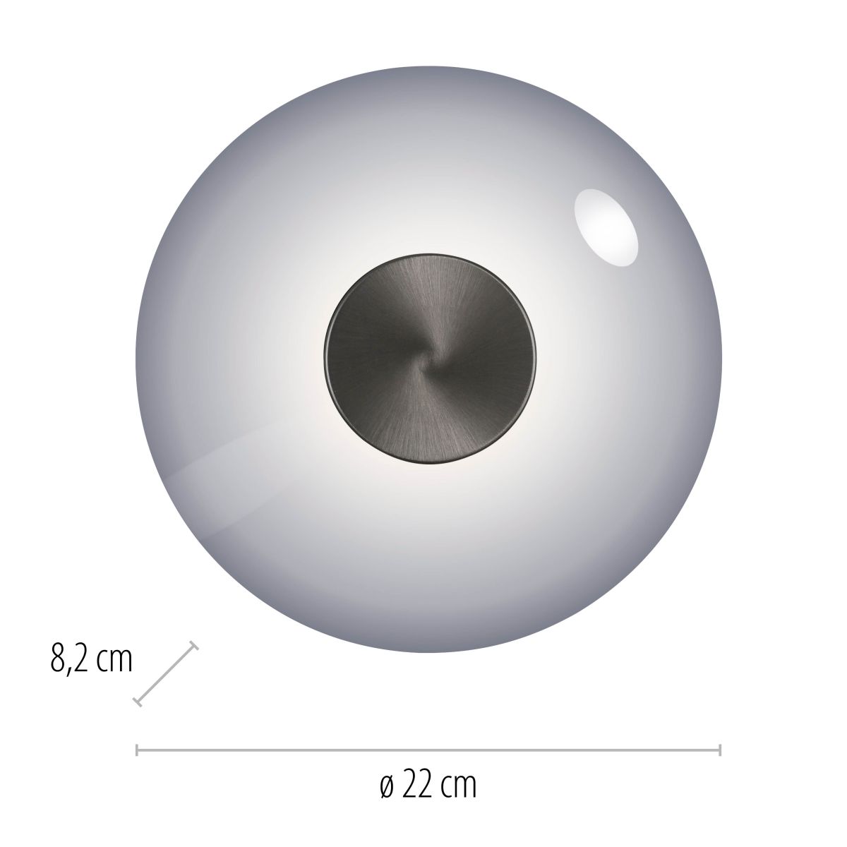 Paul Neuhaus LED Wandlampe Pure Vitrum Rauchglas
