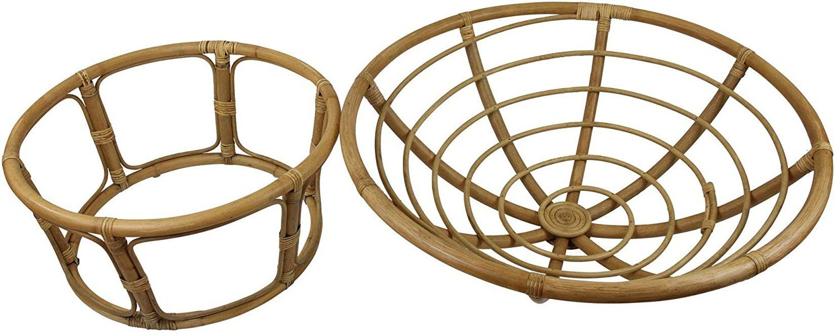 Dekoleidenschaft Relaxsessel Papasansessel aus Rattan, inkl. Kissen aus Baumwolle, beige, Korbsessel, Liegesessel, Clubsessel, Rattansessel