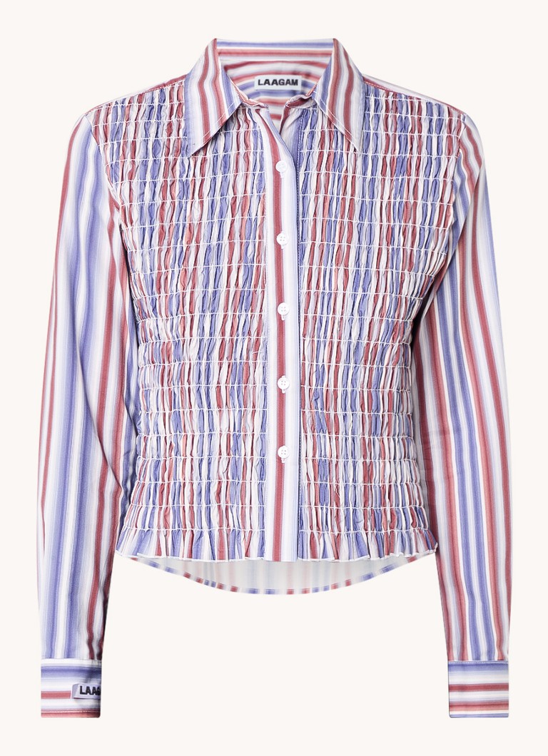 Laagam Liam blouse with stripe print and smocking
