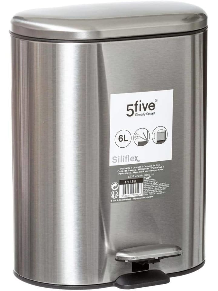 5five Simply Smart Tretmülleimer in silbern günstig kaufen onesize