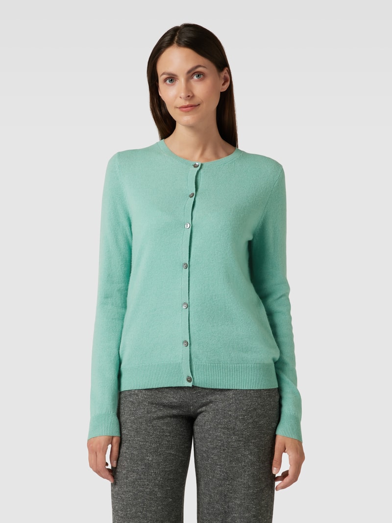 Strickjacke aus Kaschmir mit Knopfleiste in schilf