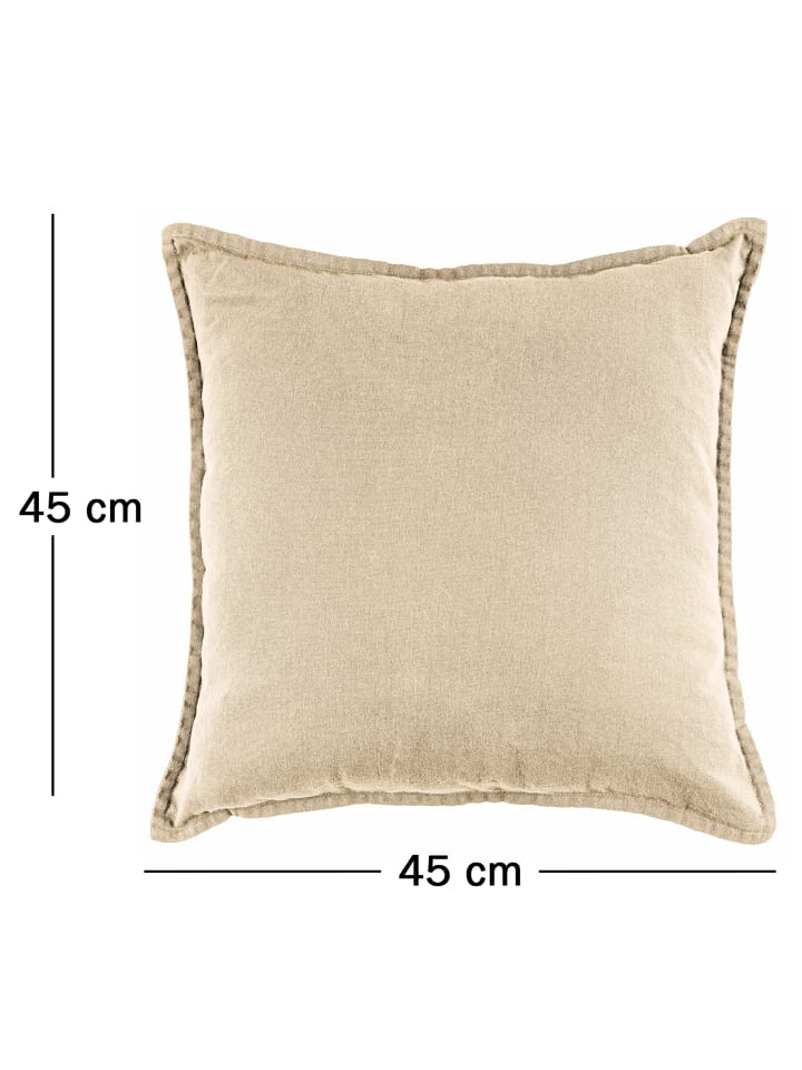 JACK 2er Set Kissenhülle 45x45cm Baumwolle Einfarbig in Taupe günstig kaufen 45x45 cm
