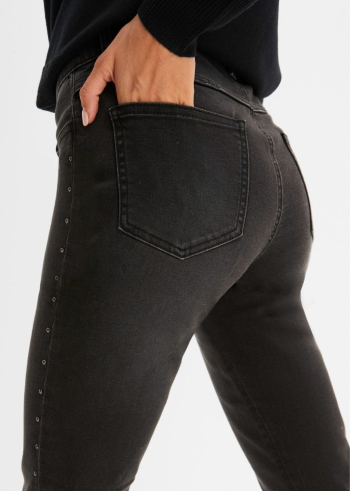 Stretchjeans mit Nieten