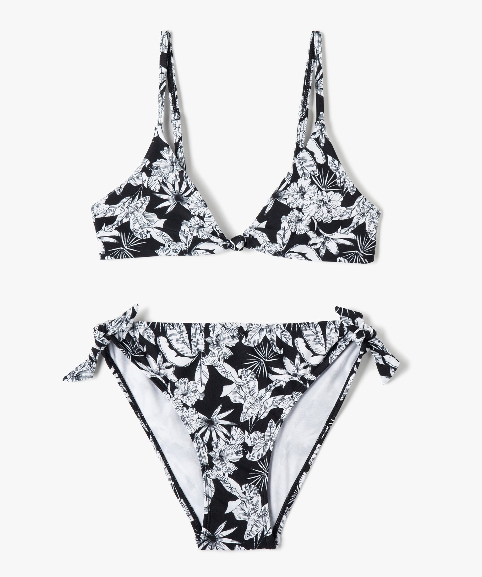 Maillot de bain fille 2 pièces à motifs fleuris imprime | GEMO