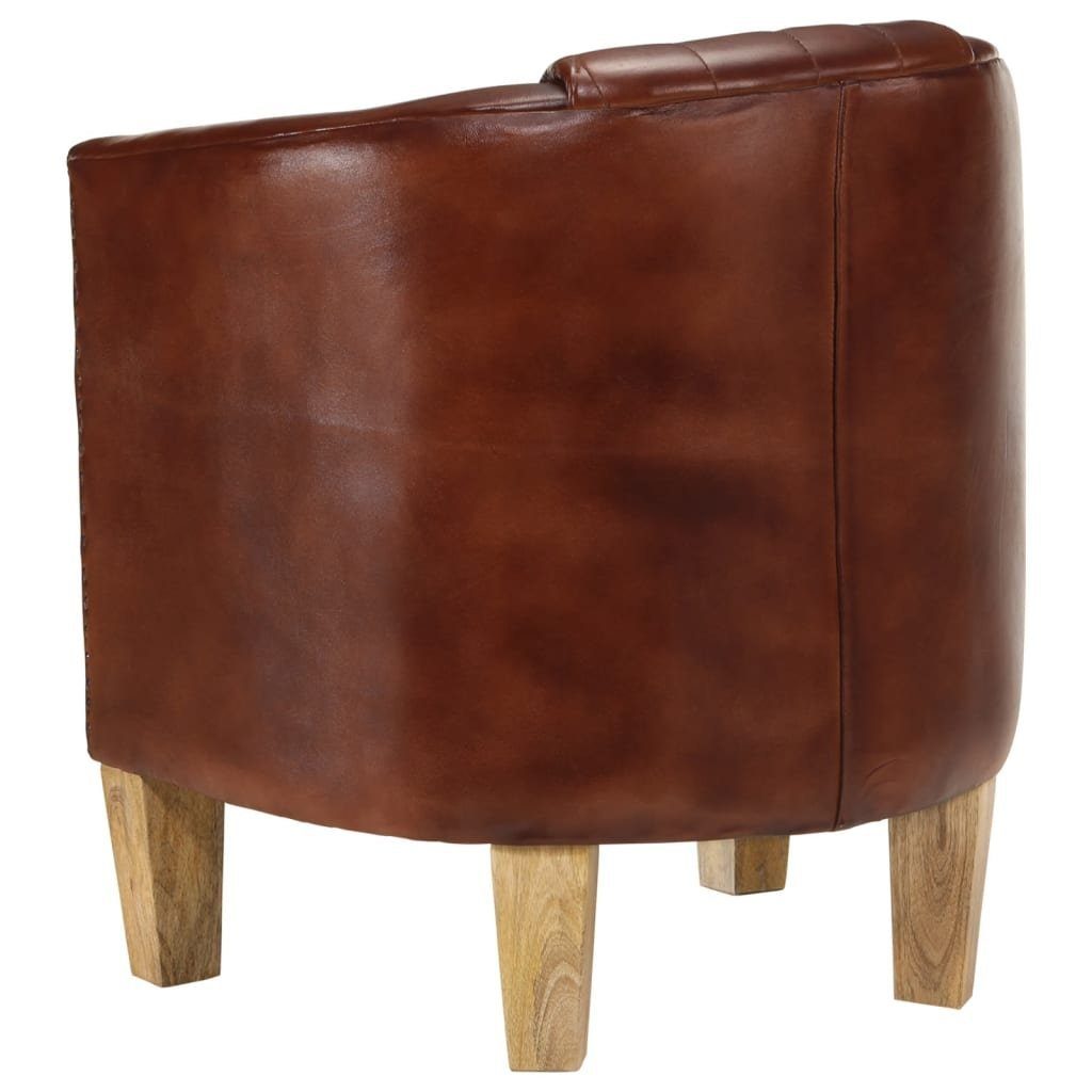 vidaXL Sessel Clubsessel Braun Echtleder (1-St)