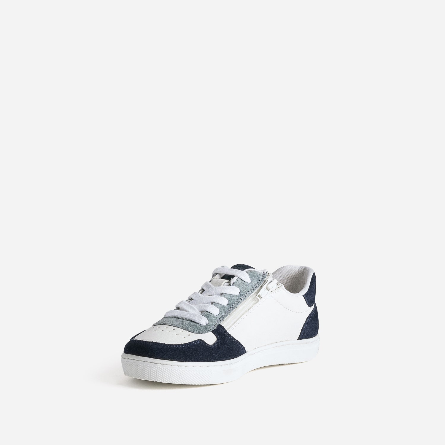 Tennis BUGGY blanche, marine et bleu grisé
