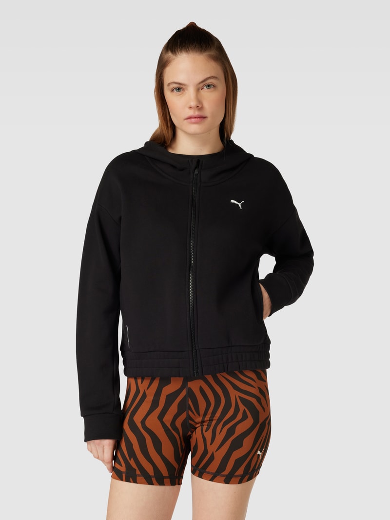 Sweatjacke mit Kapuze Modell 'Train' in black
