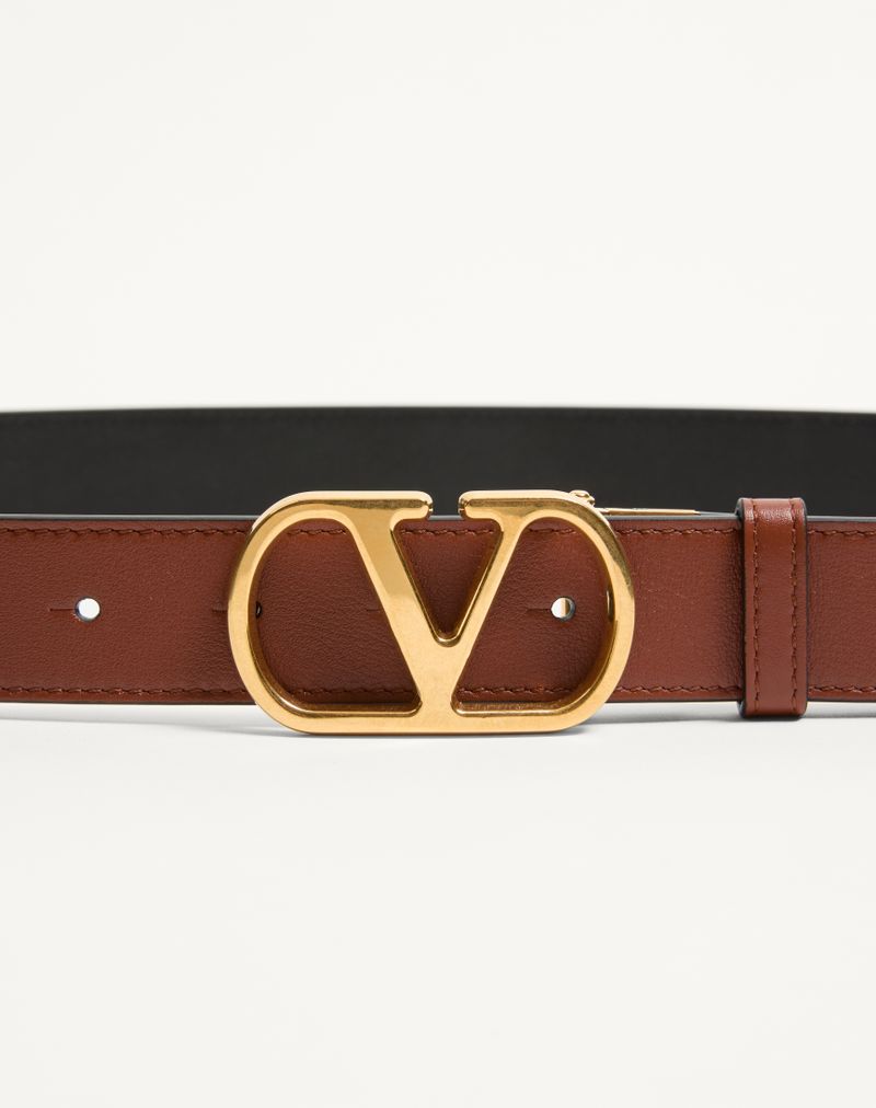 VLogo Signature Vendbart Bælte i Skinnende Kalveskind 30mm