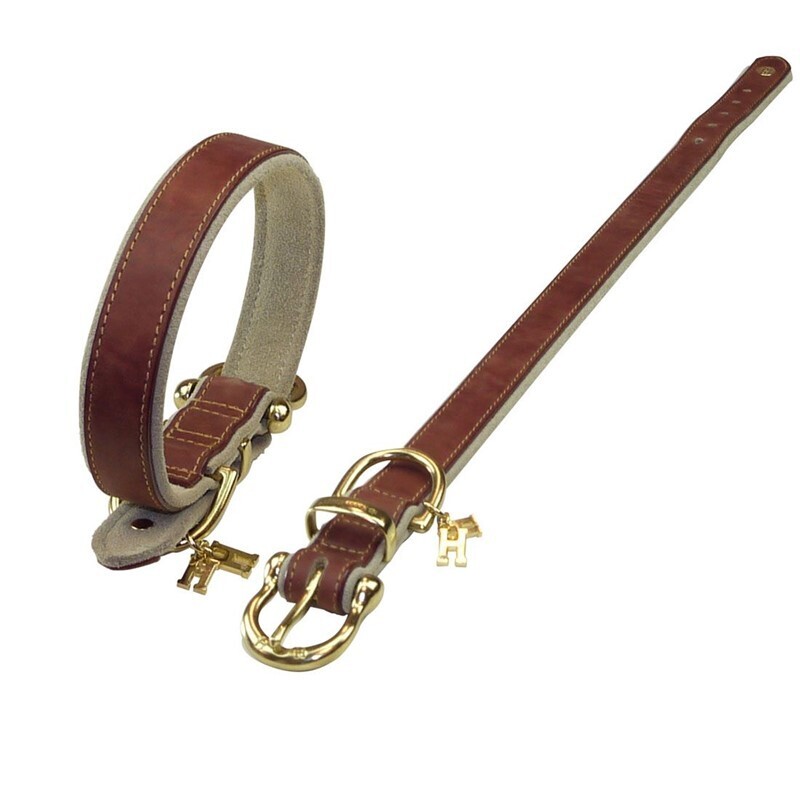 Happy House Hundehalsbänder Happy House Halsband Sattelleder Basic braun XXL