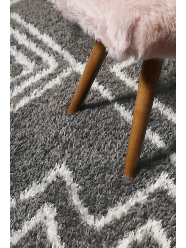 Wecon Home Hochflorteppich Yagour in grau/weiß günstig kaufen