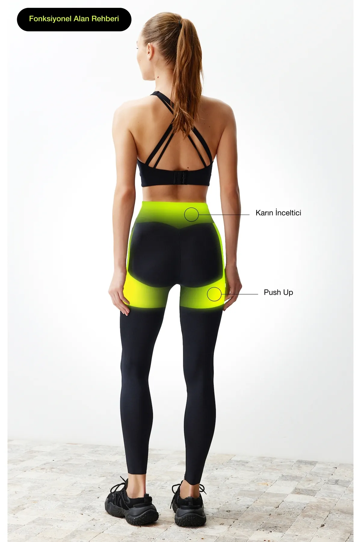Trendyol Collection  Premium Schwarz 2Extra Abdominal Enhancing Push-Up-Strick-Sportleggings in voller Länge mit Schicht THMSS24TY00015