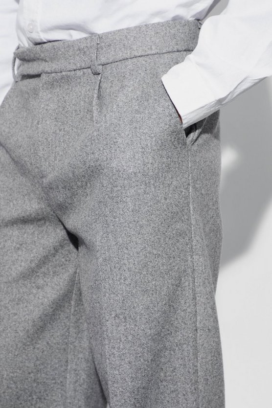 Melton Woll-Hose mit weitem Bein