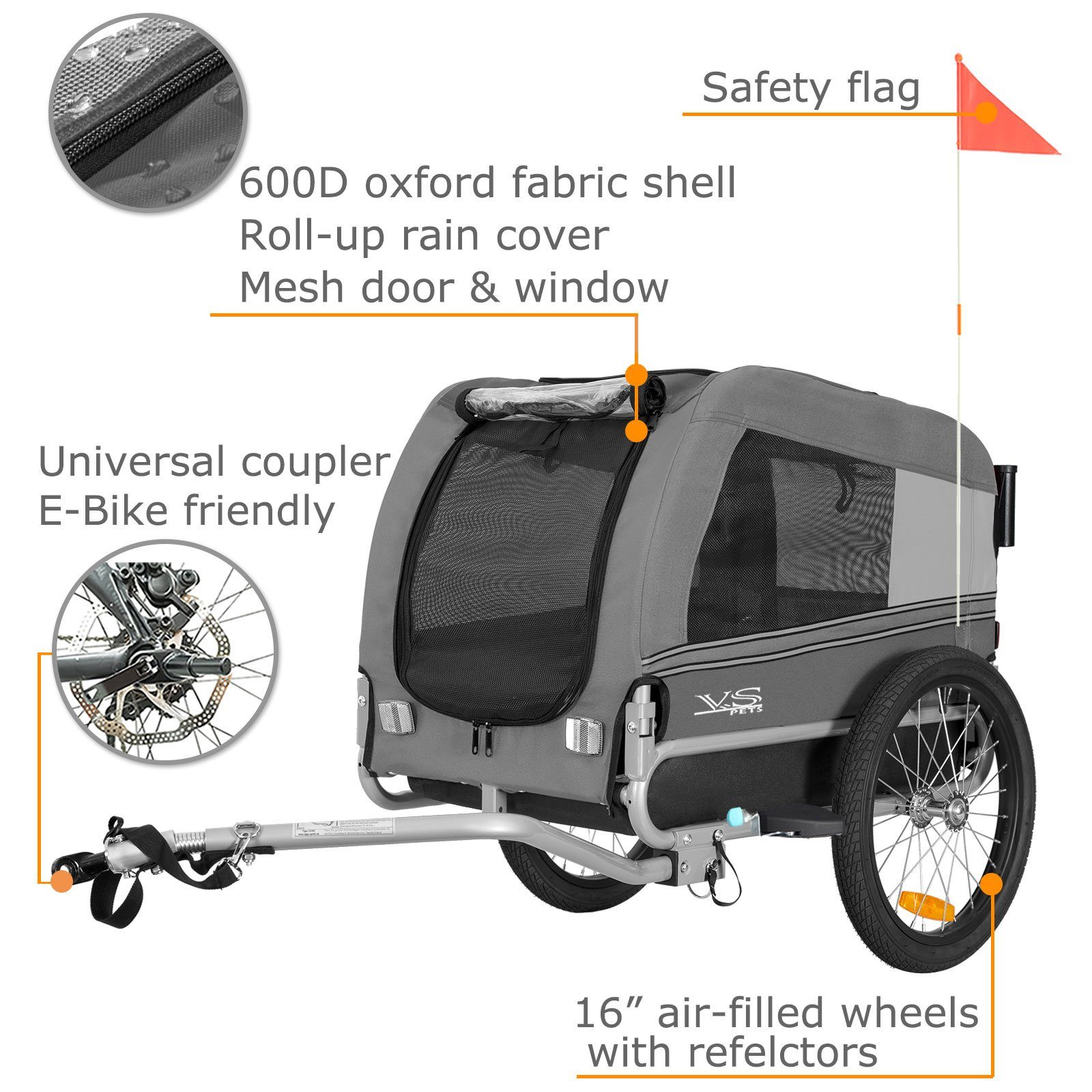 TIGGO Fahrradhundeanhänger Tiggo VS Pets Medium Hundeanhänger & Buggy 2in1 Fahrradanhänger