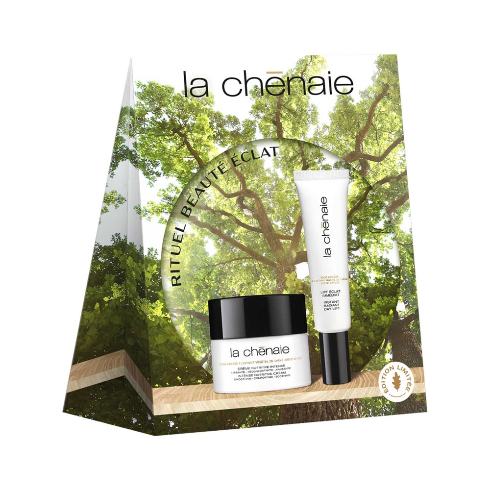 la chênaie COFFRET RITUEL BEAUTÉ ÉCLAT Crème anti-âge peaux sèches + soin CC crème format vente offert