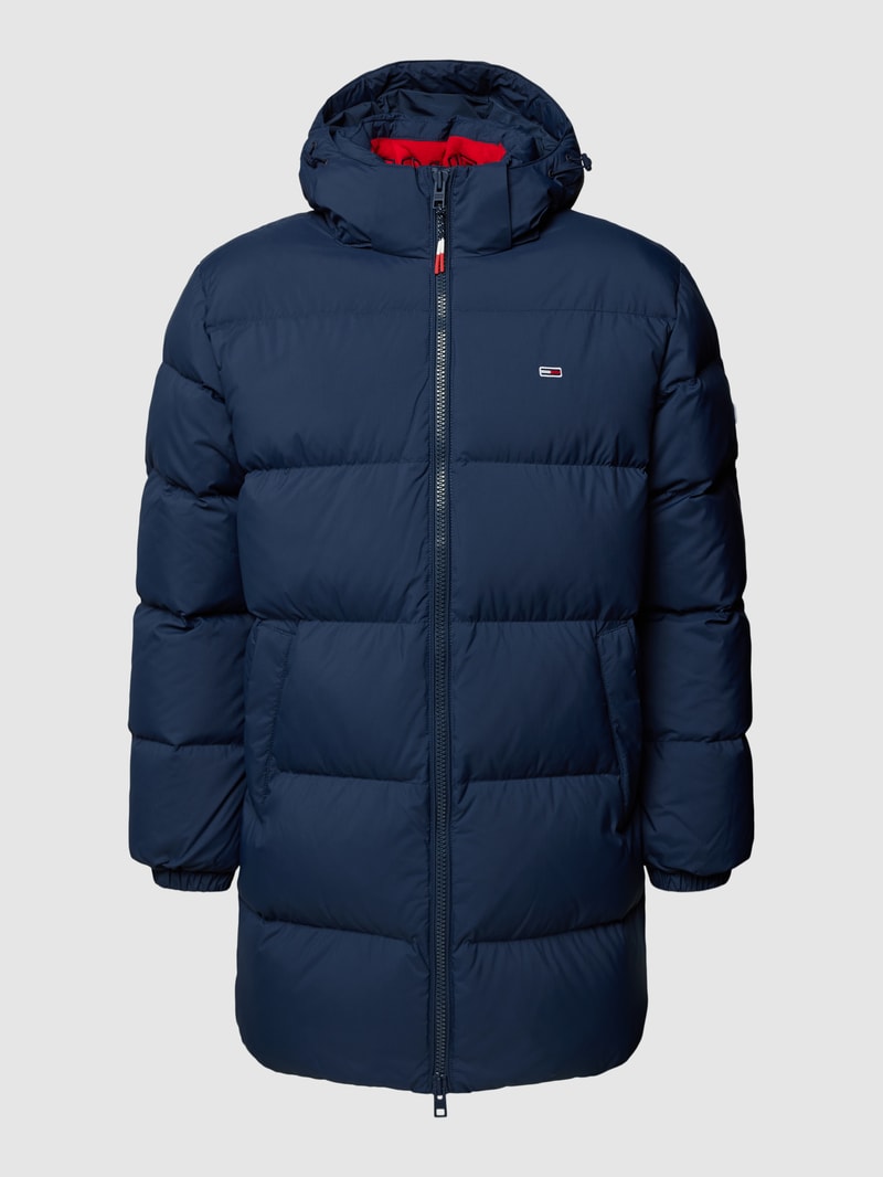 Steppjacke mit Label-Stitching in dunkelblau